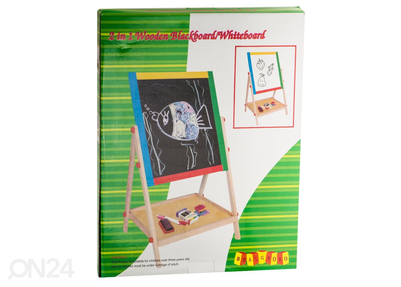 Multifunktsionaalne tahvel kahepoolne magnetiline kriiditahvel 49cm seisev suurendatud