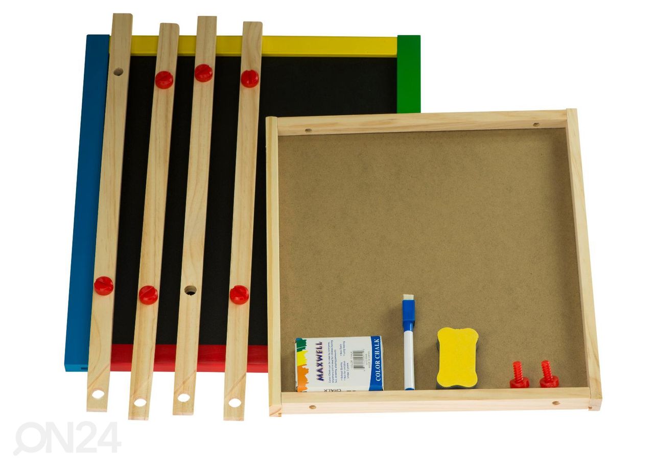 Multifunktsionaalne tahvel kahepoolne magnetiline kriiditahvel 49cm seisev suurendatud