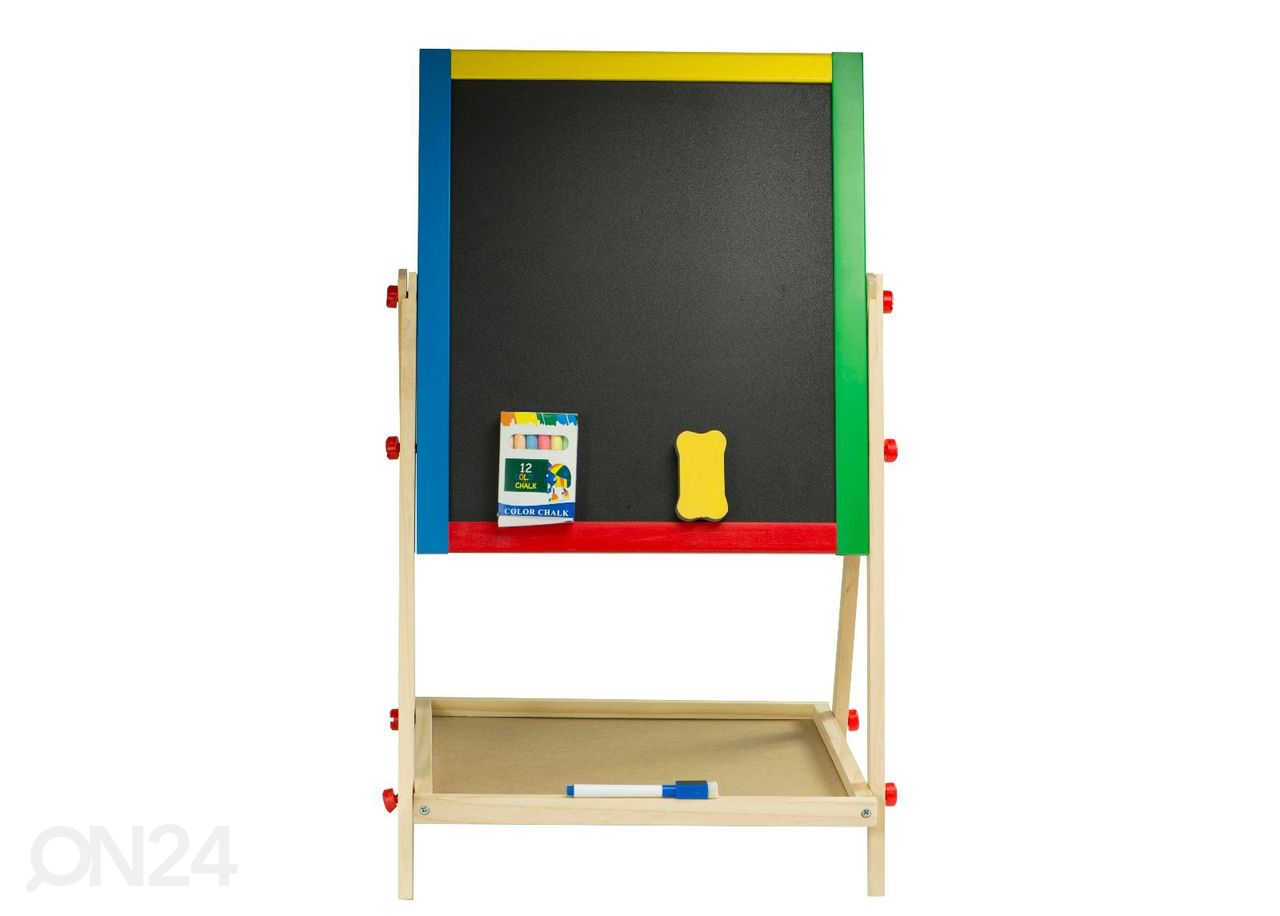 Multifunktsionaalne tahvel kahepoolne magnetiline kriiditahvel 49cm seisev suurendatud
