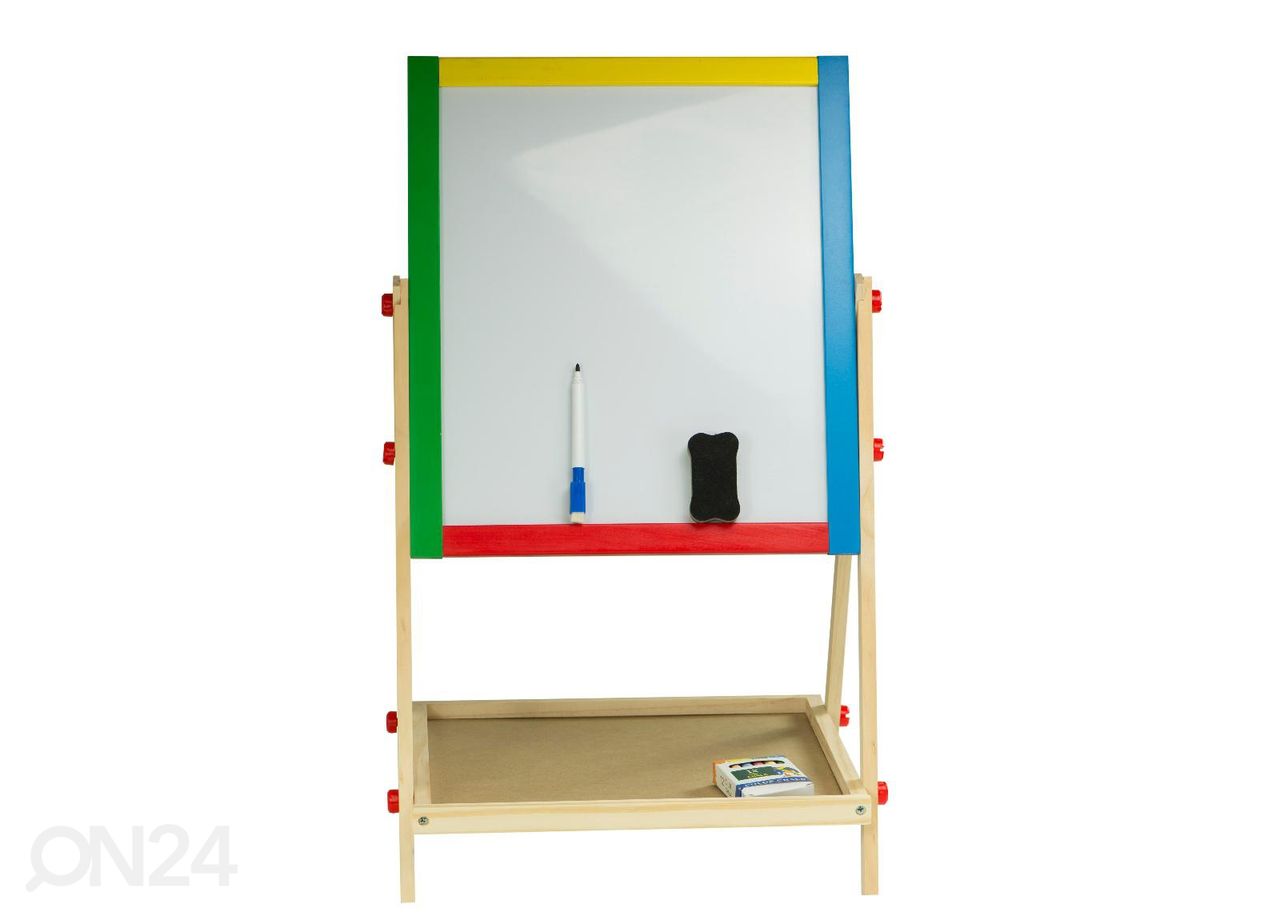 Multifunktsionaalne tahvel kahepoolne magnetiline kriiditahvel 49cm seisev suurendatud