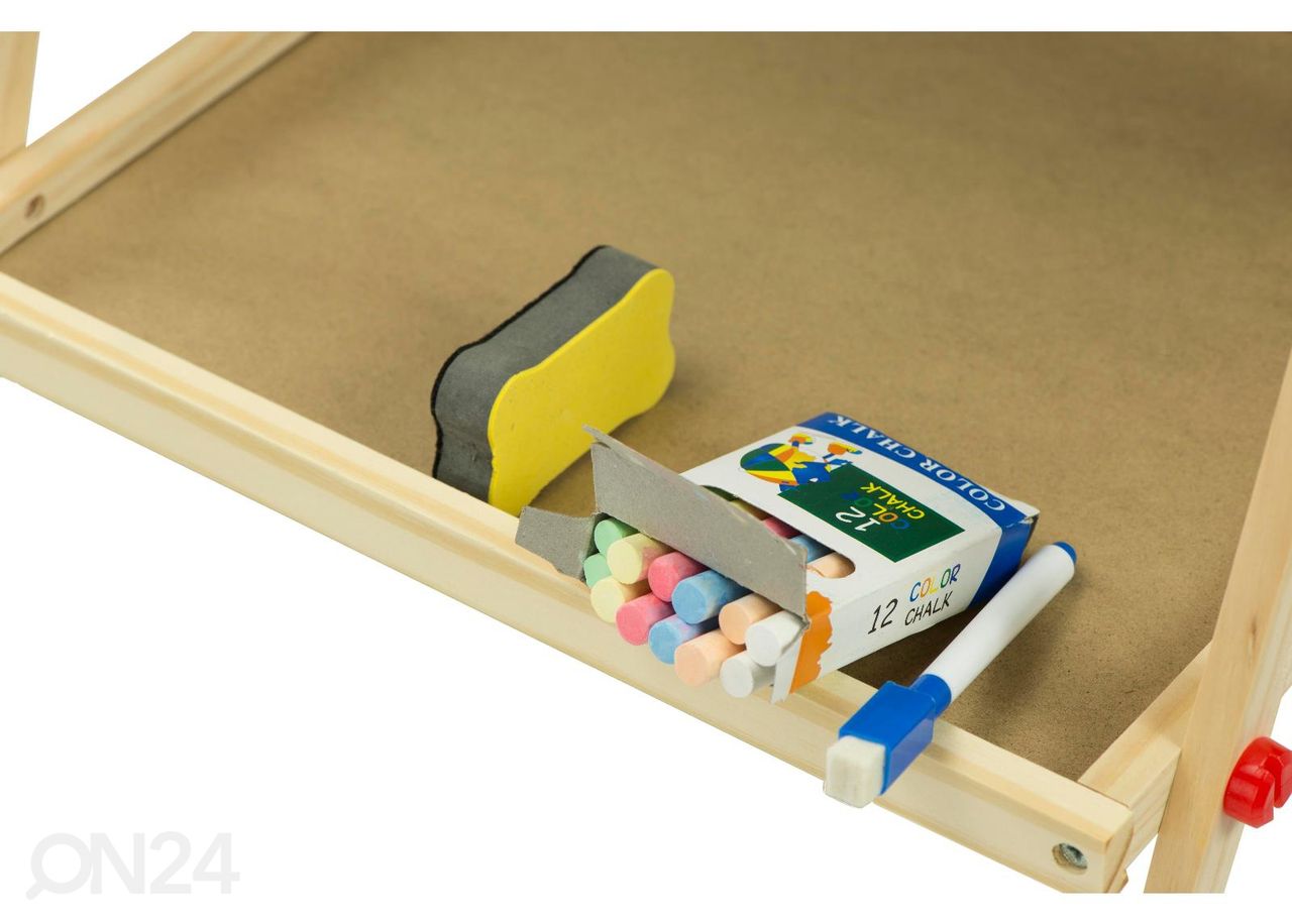 Multifunktsionaalne tahvel kahepoolne magnetiline kriiditahvel 49cm seisev suurendatud