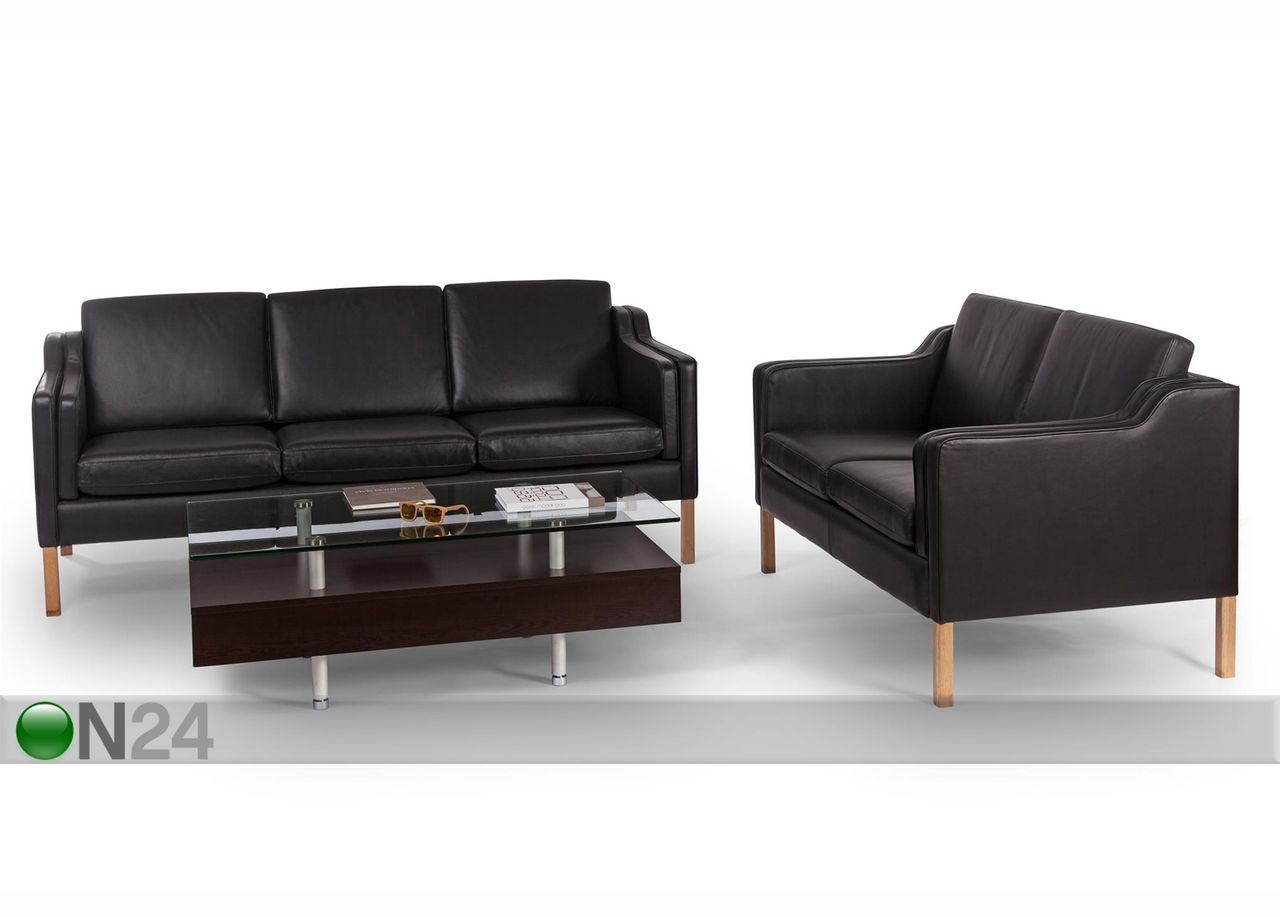 Nahast 2-kohaline diivan Eco suurendatud