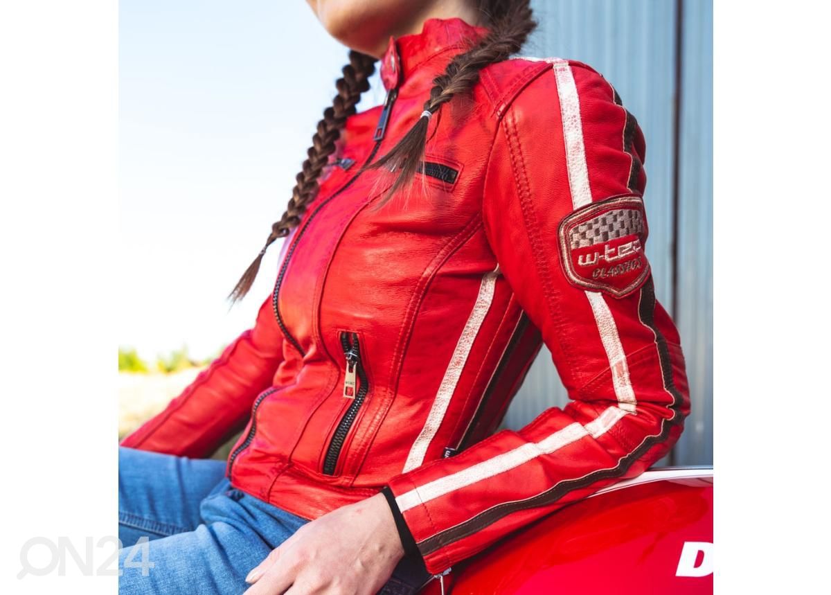 Naiste nahast mototagi W-TEC Umana punane - 3XL suurendatud
