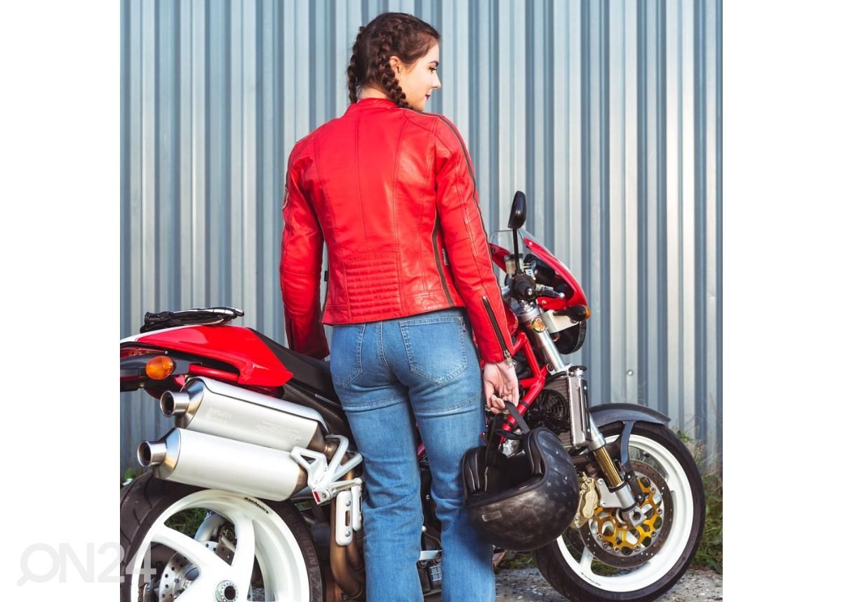 Naiste nahast mototagi W-TEC Umana punane - 3XL suurendatud
