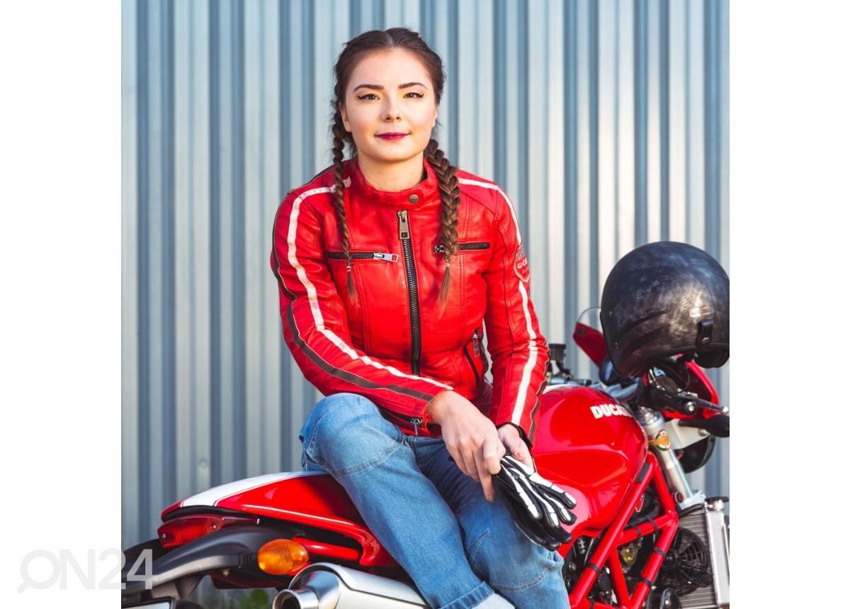 Naiste nahast mototagi W-TEC Umana punane - 3XL suurendatud