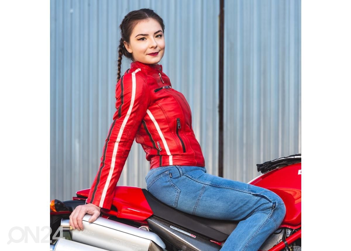 Naiste nahast mototagi W-TEC Umana punane - 3XL suurendatud
