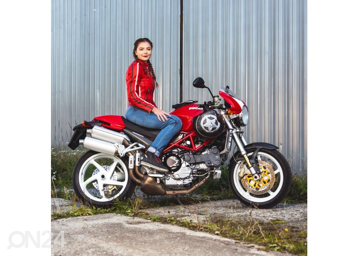 Naiste nahast mototagi W-TEC Umana punane - 3XL suurendatud