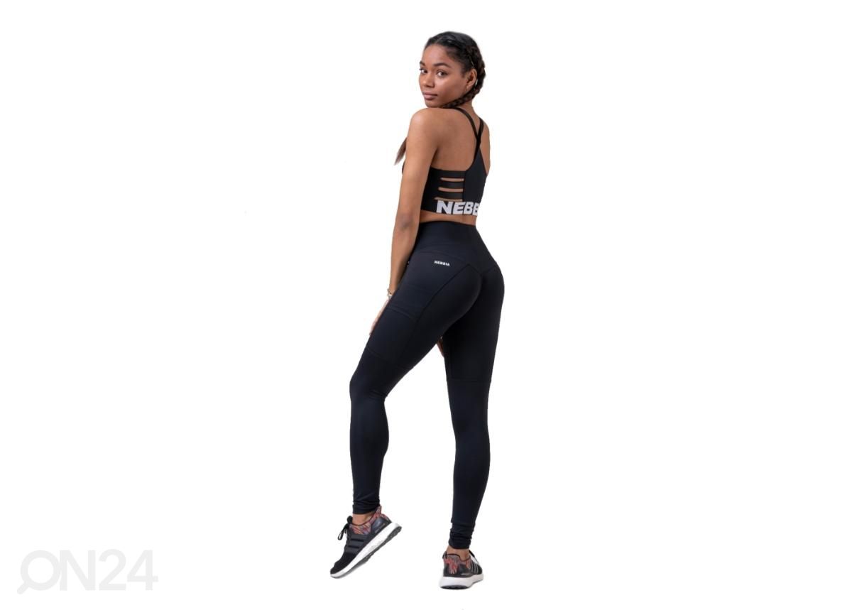 Naiste pikad treeningretuusid Nebbia High Waist Fit&Smart 505 must suurusM suurendatud