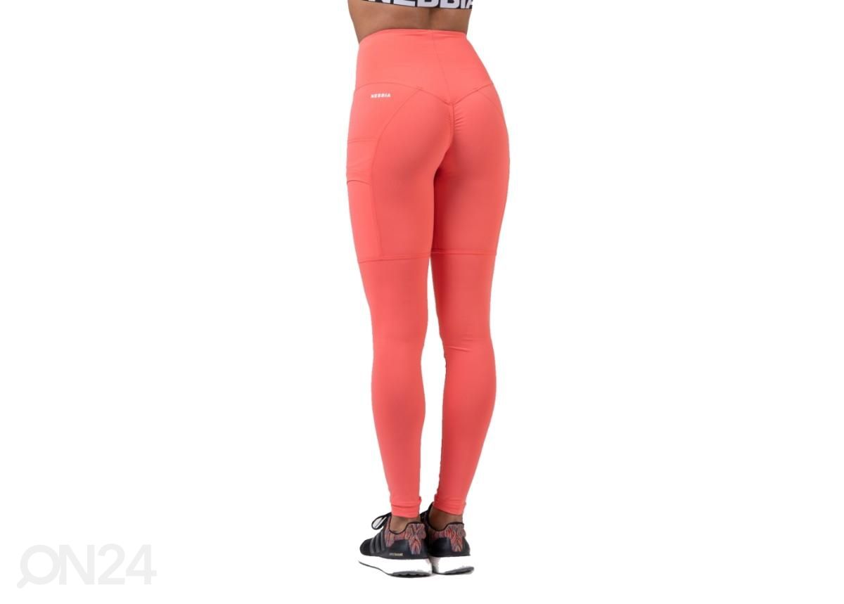 Naiste pikad treeningretuusid Nebbia High Waist Fit&Smart 505 must suurusM suurendatud