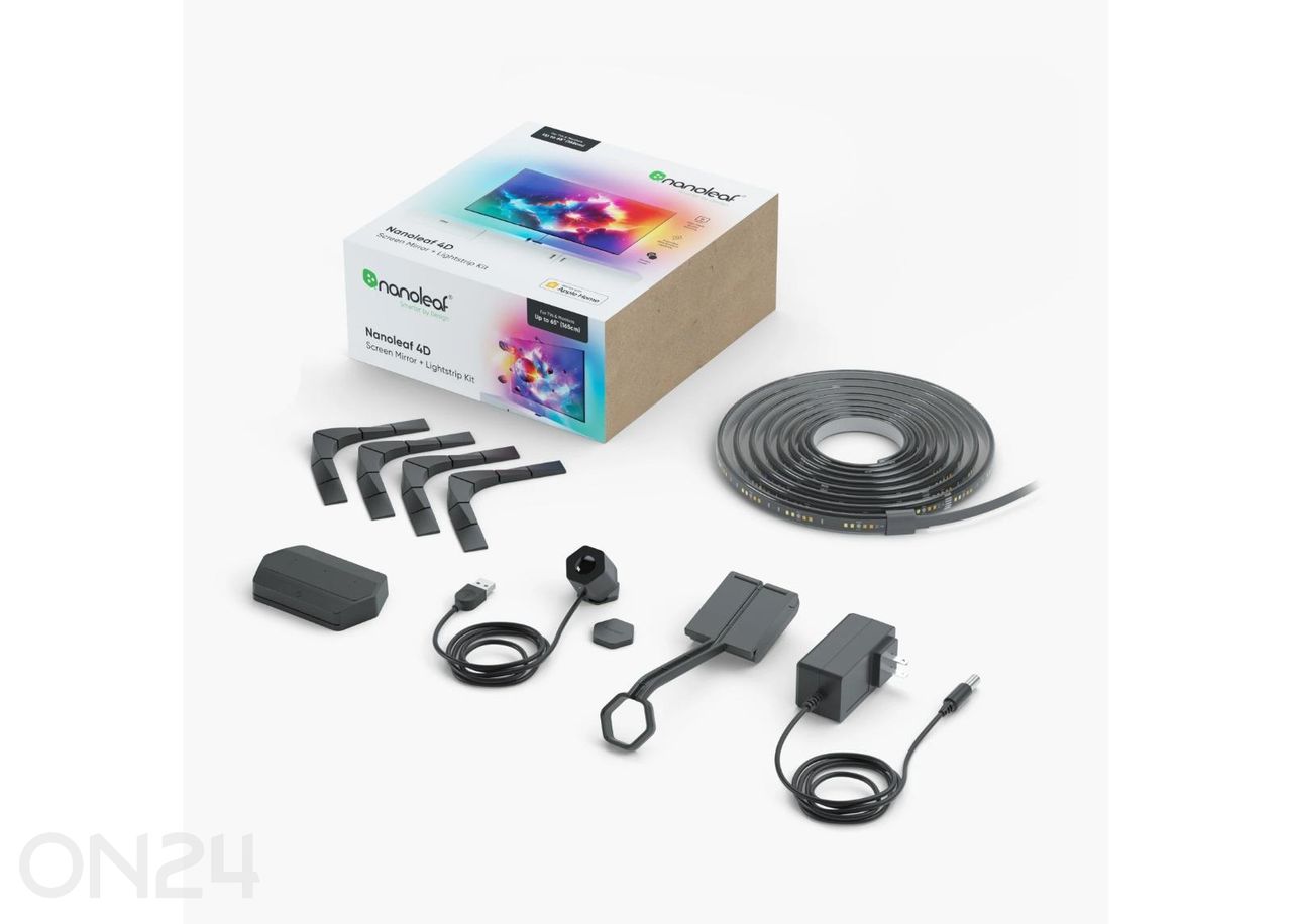 Nanoleaf 4D teleri ekraanipeegelduse ja valgusribade komplekt (kuni 85'' telerile või monitorile) suurendatud
