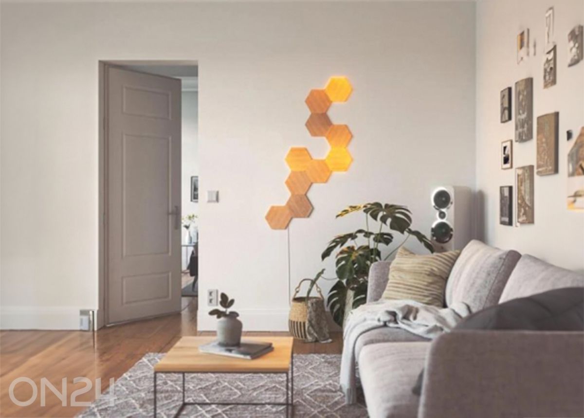 Nanoleaf Elements Wood Look Hexagons laienduskomplekt (3 paneeli), soe ja külm valgus suurendatud