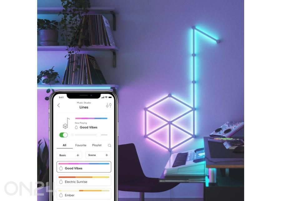 Nanoleaf Lines 60° stardikomplekt (15 valgusriba) suurendatud