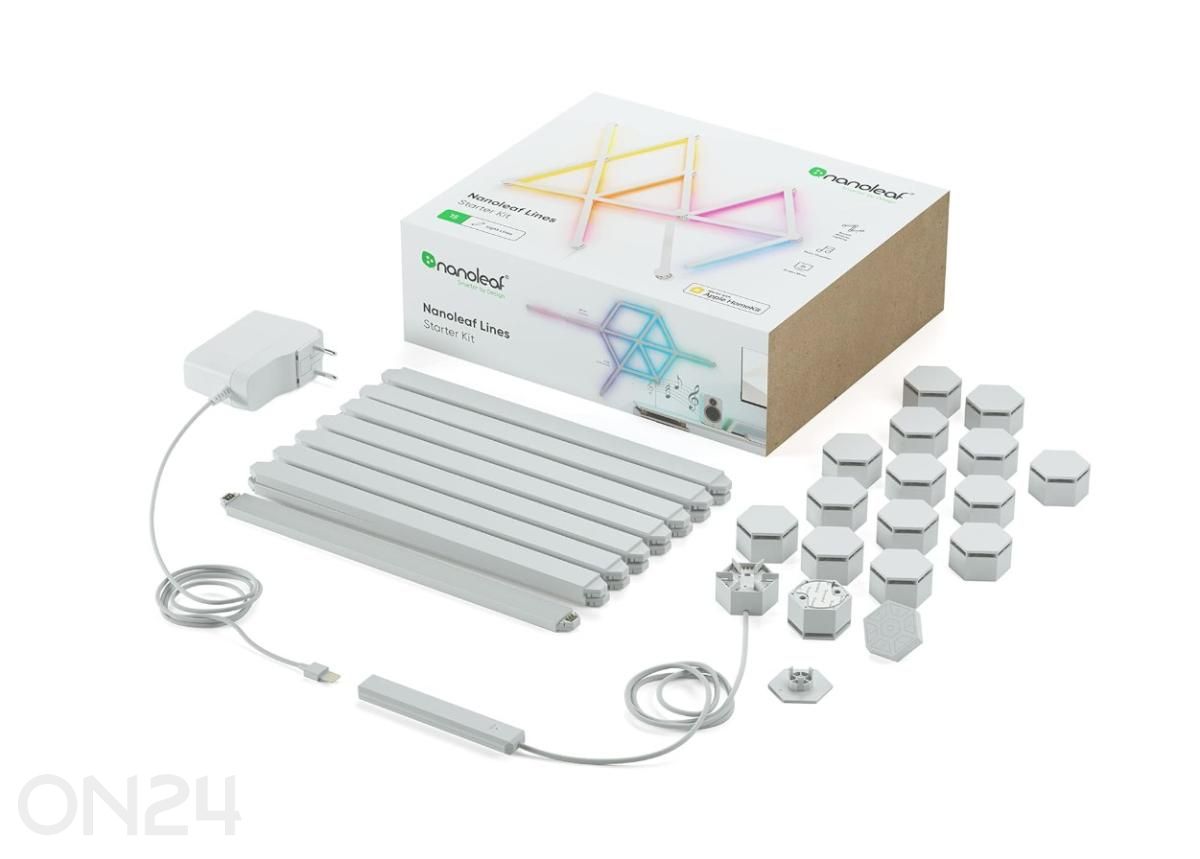 Nanoleaf Lines 60° stardikomplekt (15 valgusriba) suurendatud