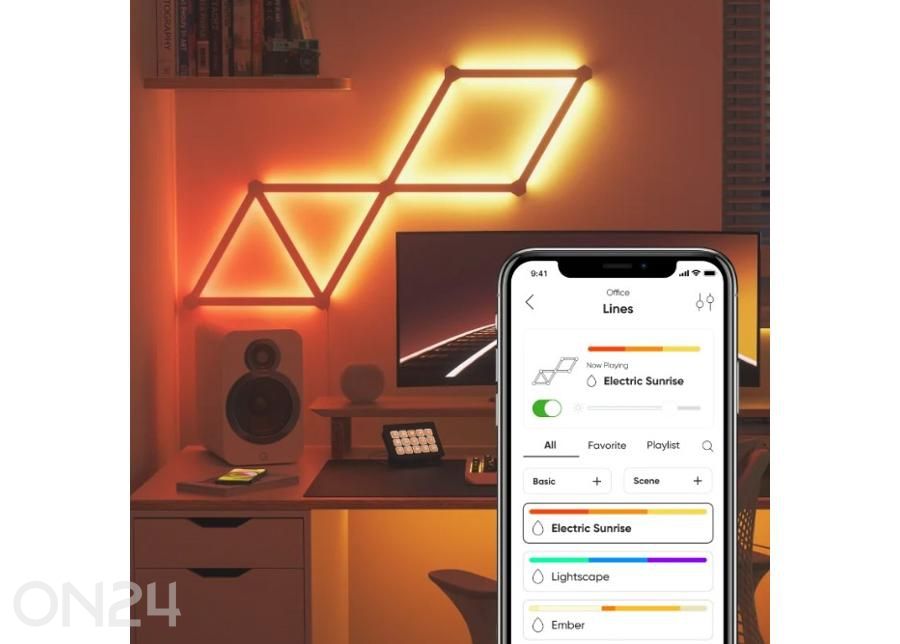 Nanoleaf Lines 60° stardikomplekt (9 valgusriba) suurendatud