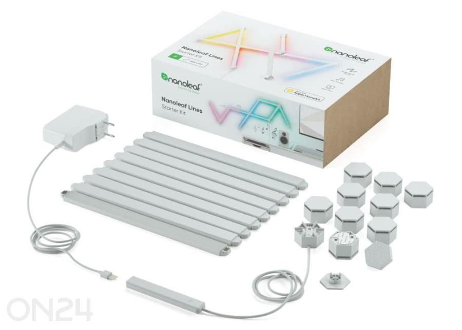 Nanoleaf Lines 60° stardikomplekt (9 valgusriba) suurendatud