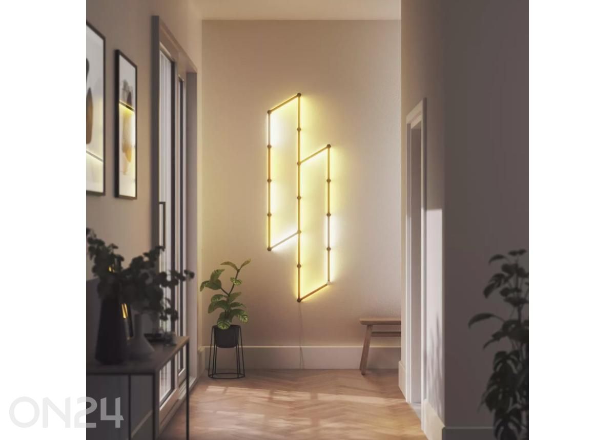 Nanoleaf Lines Skin Black Matte paneelikatete ja kinnituskorkide komplekt (9 katet) suurendatud