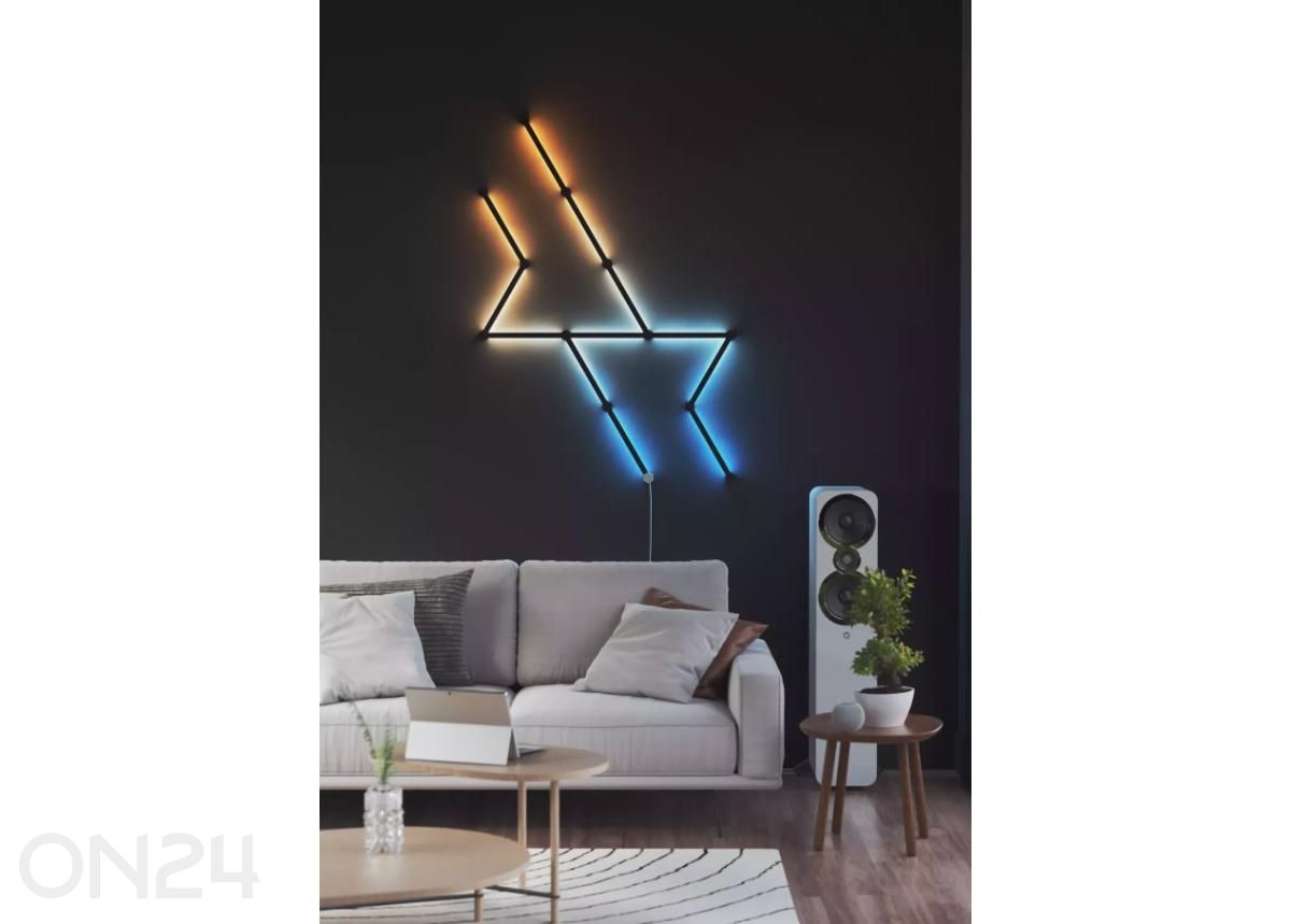 Nanoleaf Lines Skin Black Matte paneelikatete ja kinnituskorkide komplekt (9 katet) suurendatud