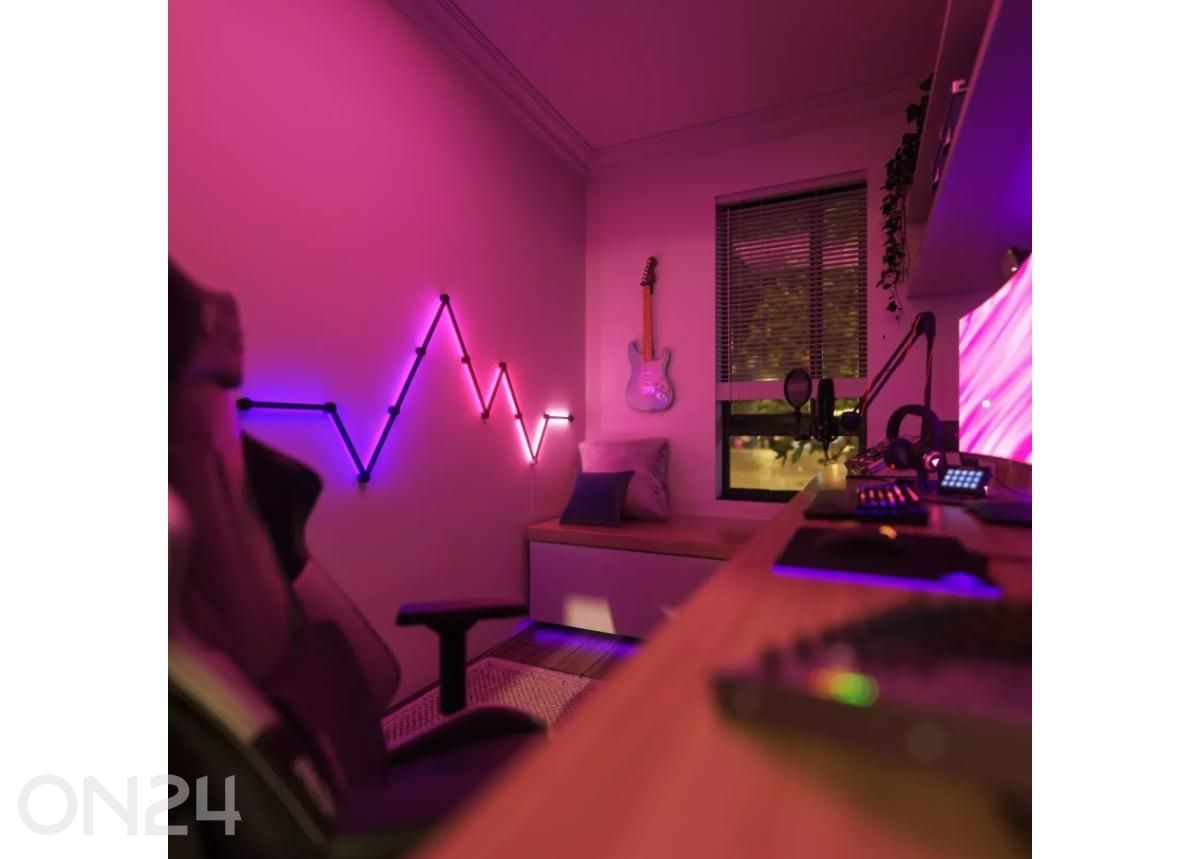 Nanoleaf Lines Skin Black Matte paneelikatete ja kinnituskorkide komplekt (9 katet) suurendatud