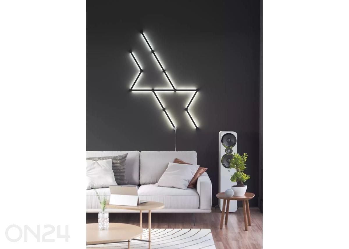 Nanoleaf Lines Skin Black Matte paneelikatete ja kinnituskorkide komplekt (9 katet) suurendatud