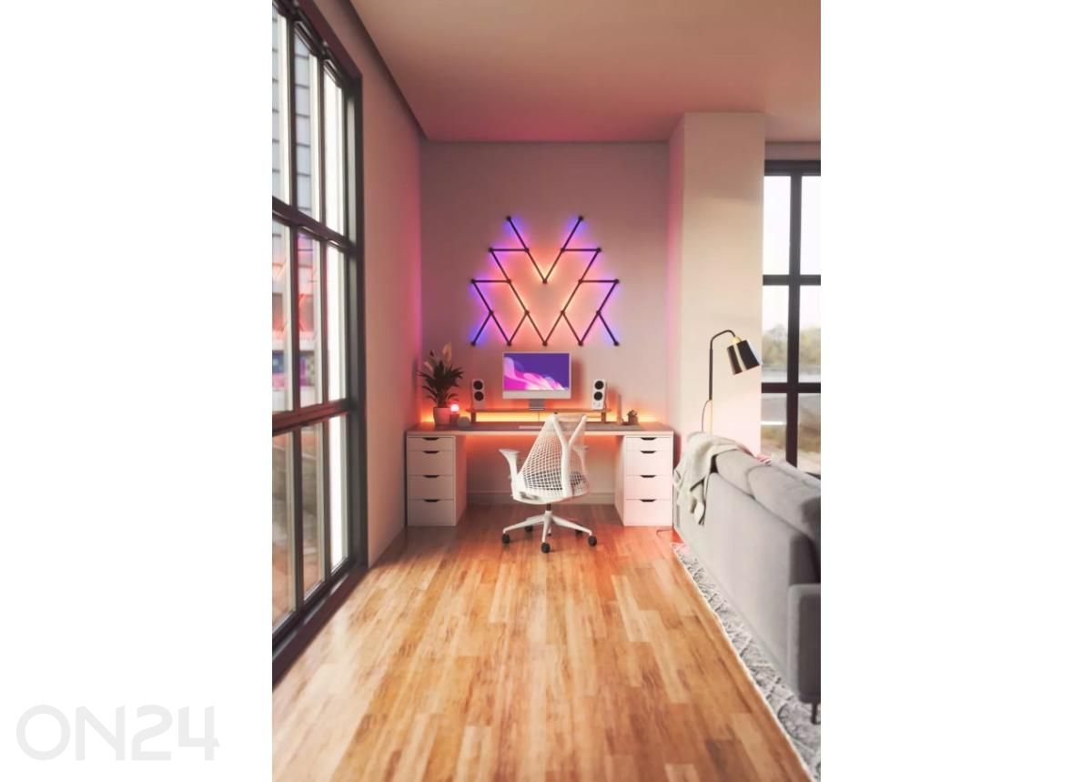 Nanoleaf Lines Skin Black Matte paneelikatete ja kinnituskorkide komplekt (9 katet) suurendatud