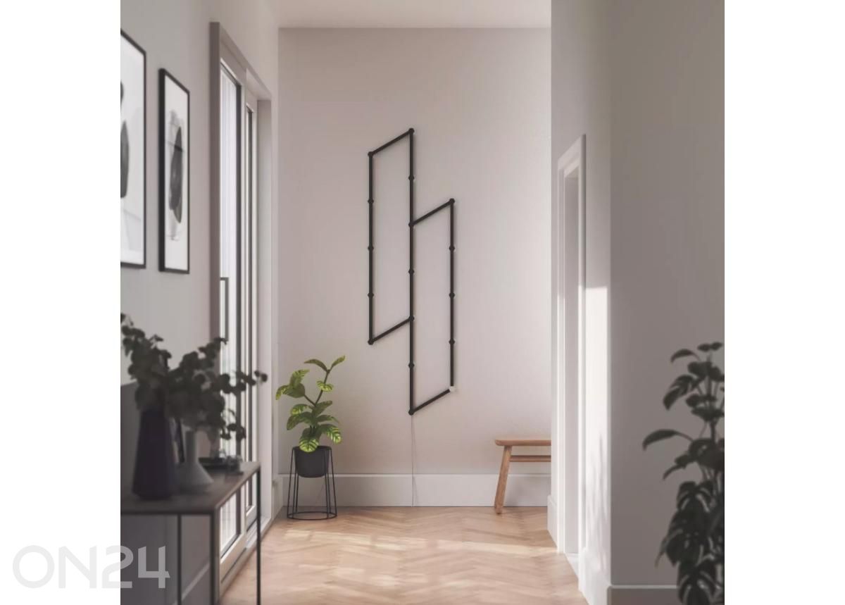 Nanoleaf Lines Skin Black Matte paneelikatete ja kinnituskorkide komplekt (9 katet) suurendatud