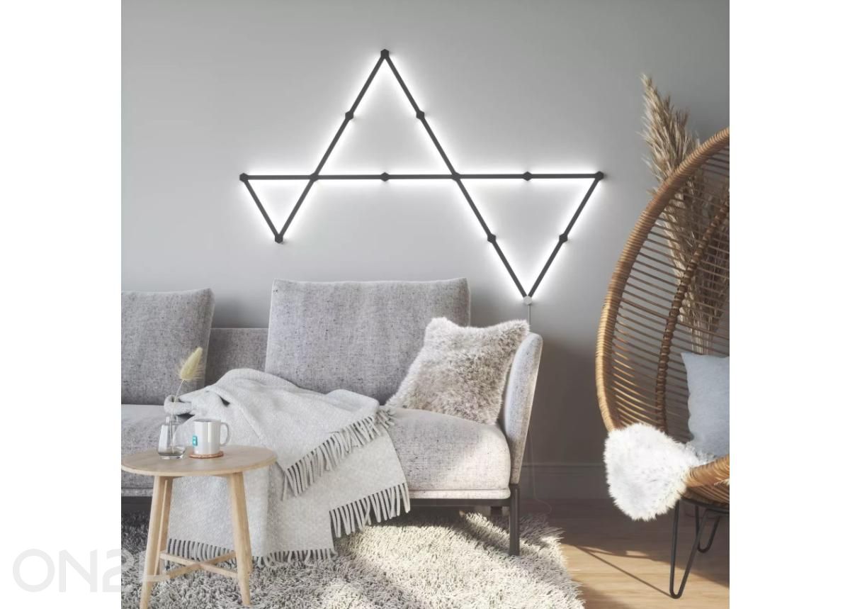Nanoleaf Lines Skin Black Matte paneelikatete ja kinnituskorkide komplekt (9 katet) suurendatud