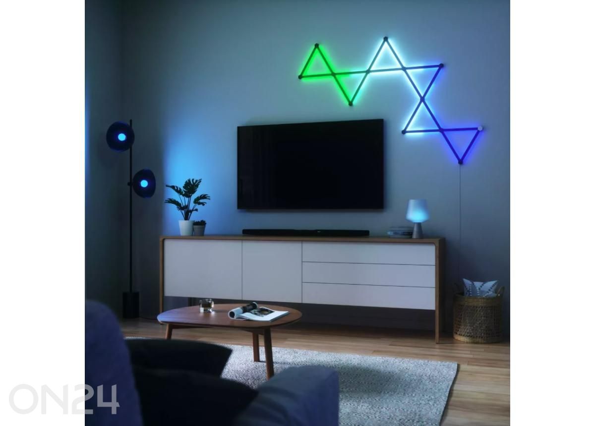 Nanoleaf Lines Skin Black Matte paneelikatete ja kinnituskorkide komplekt (9 katet) suurendatud