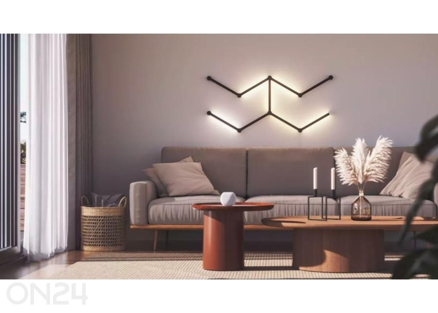 Nanoleaf Lines Skin Black Matte paneelikatete ja kinnituskorkide komplekt (9 katet) suurendatud