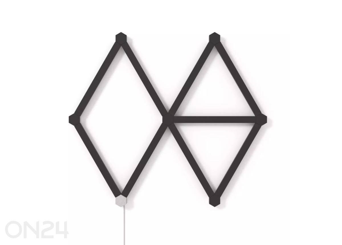 Nanoleaf Lines Skin Black Matte paneelikatete ja kinnituskorkide komplekt (9 katet) suurendatud
