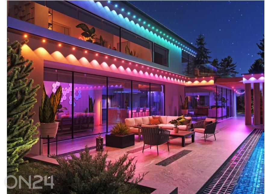 Nanoleaf nutikas mitmevärviline püsivalgusti välitingimustesse – stardikomplekt (15 m) suurendatud