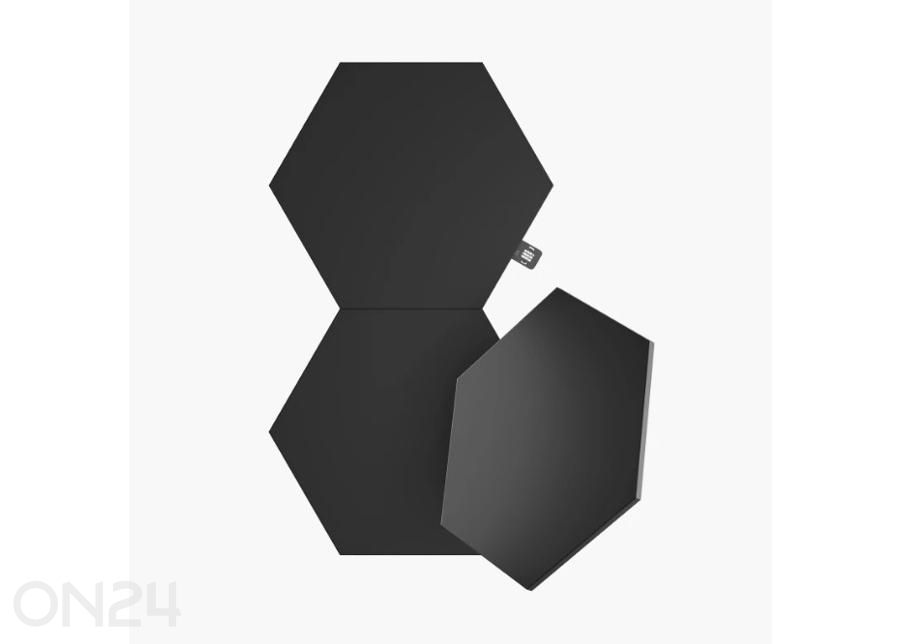 Nanoleaf Shapes Black Hexagons laienduskomplekt (3 paneeli), must suurendatud