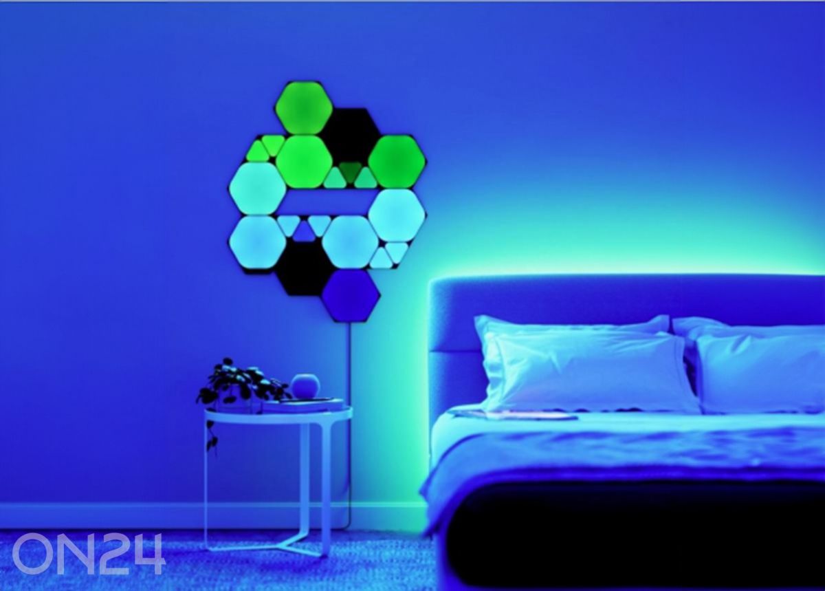 Nanoleaf Shapes Black Mini Triangles laienduskomplekt (10 paneeli), must suurendatud
