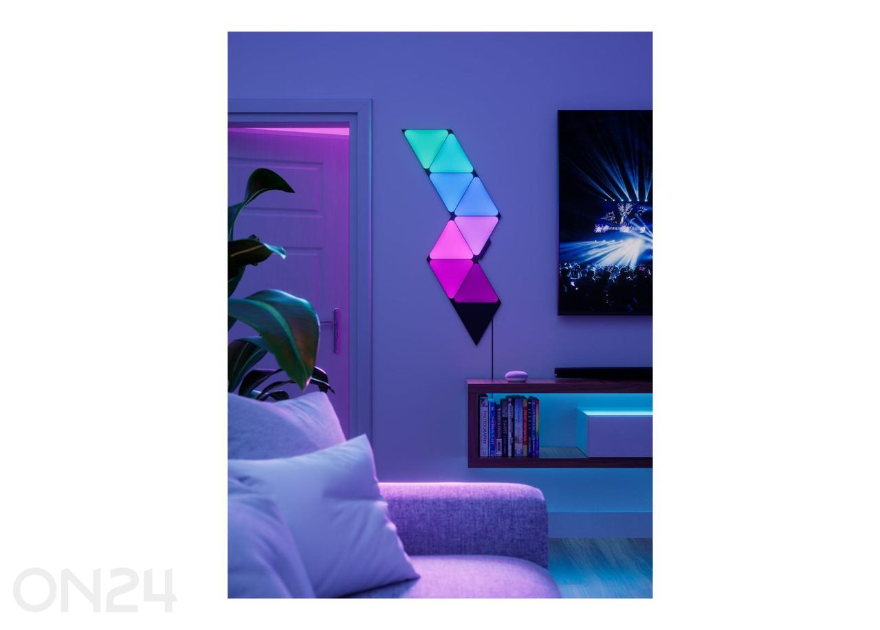 Nanoleaf Shapes Black Triangles laienduskomplekt (3 paneeli), must suurendatud