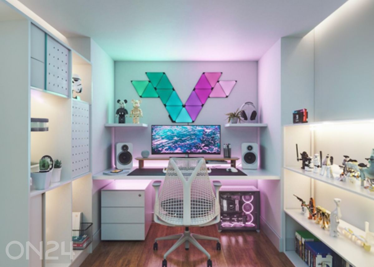 Nanoleaf Shapes Black Triangles laienduskomplekt (3 paneeli), must suurendatud