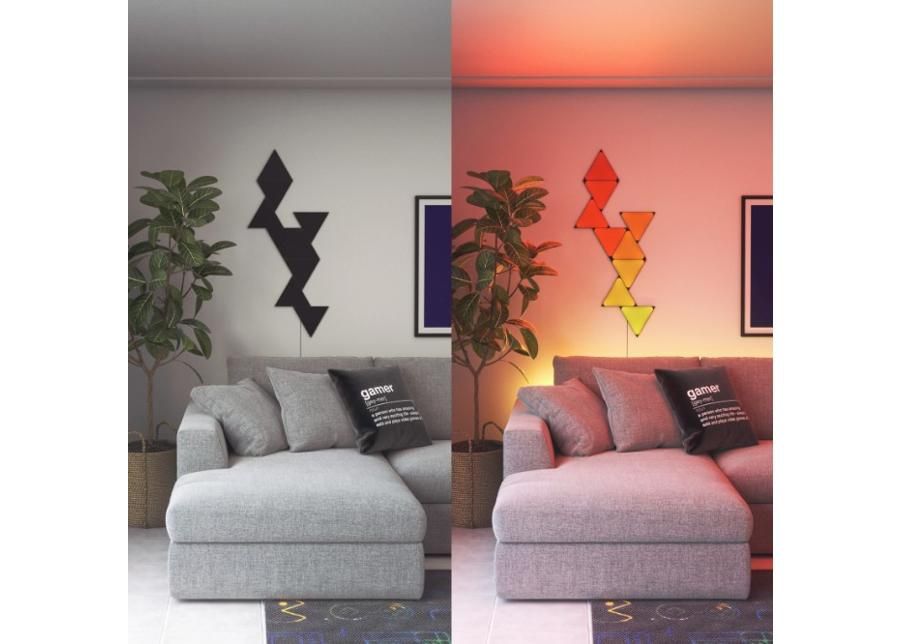 Nanoleaf Shapes Black Triangles stardikomplekt (9 paneeli), must suurendatud