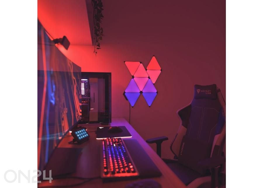 Nanoleaf Shapes Black Triangles stardikomplekt (9 paneeli), must suurendatud