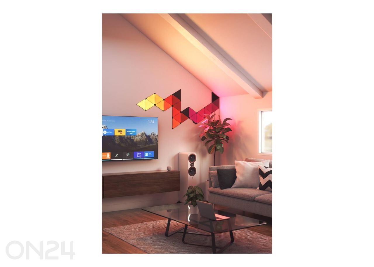 Nanoleaf Shapes Black Triangles stardikomplekt (9 paneeli), must suurendatud