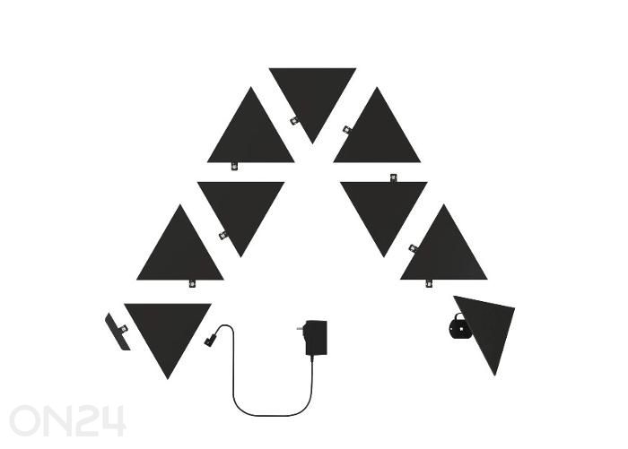 Nanoleaf Shapes Black Triangles stardikomplekt (9 paneeli), must suurendatud