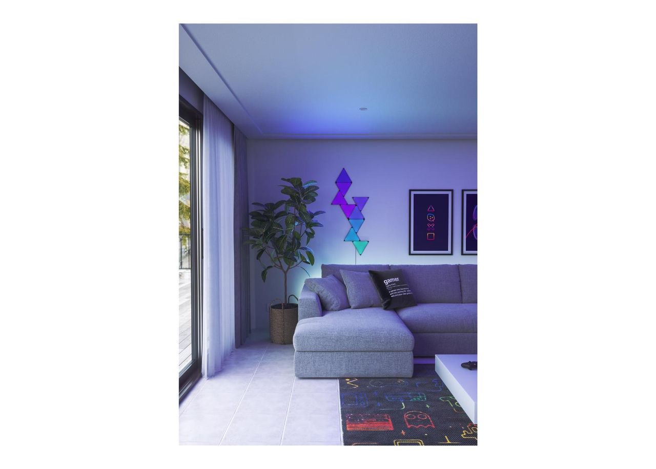 Nanoleaf Shapes Black Triangles stardikomplekt (9 paneeli), must suurendatud