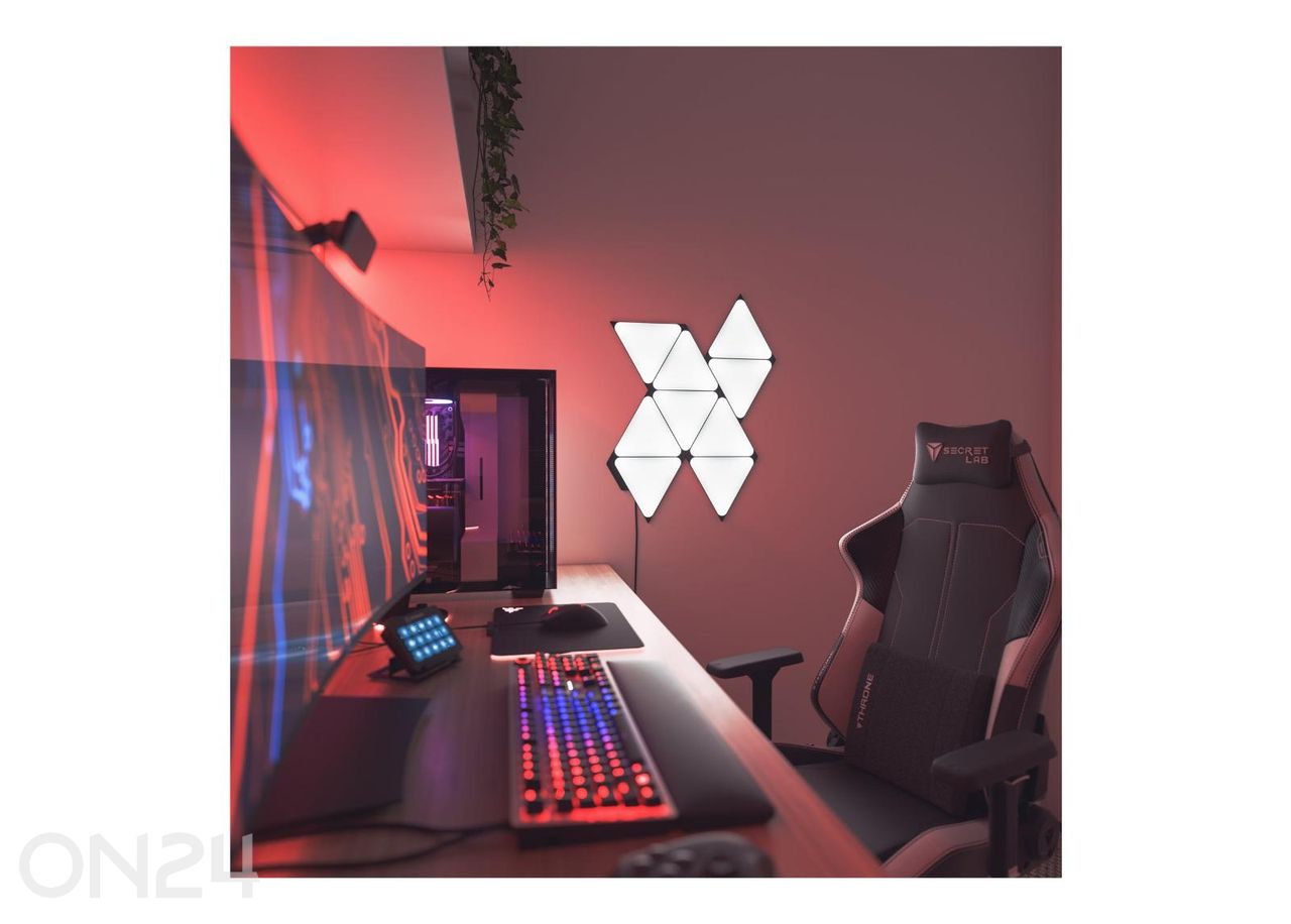 Nanoleaf Shapes Black Triangles stardikomplekt (9 paneeli), must suurendatud
