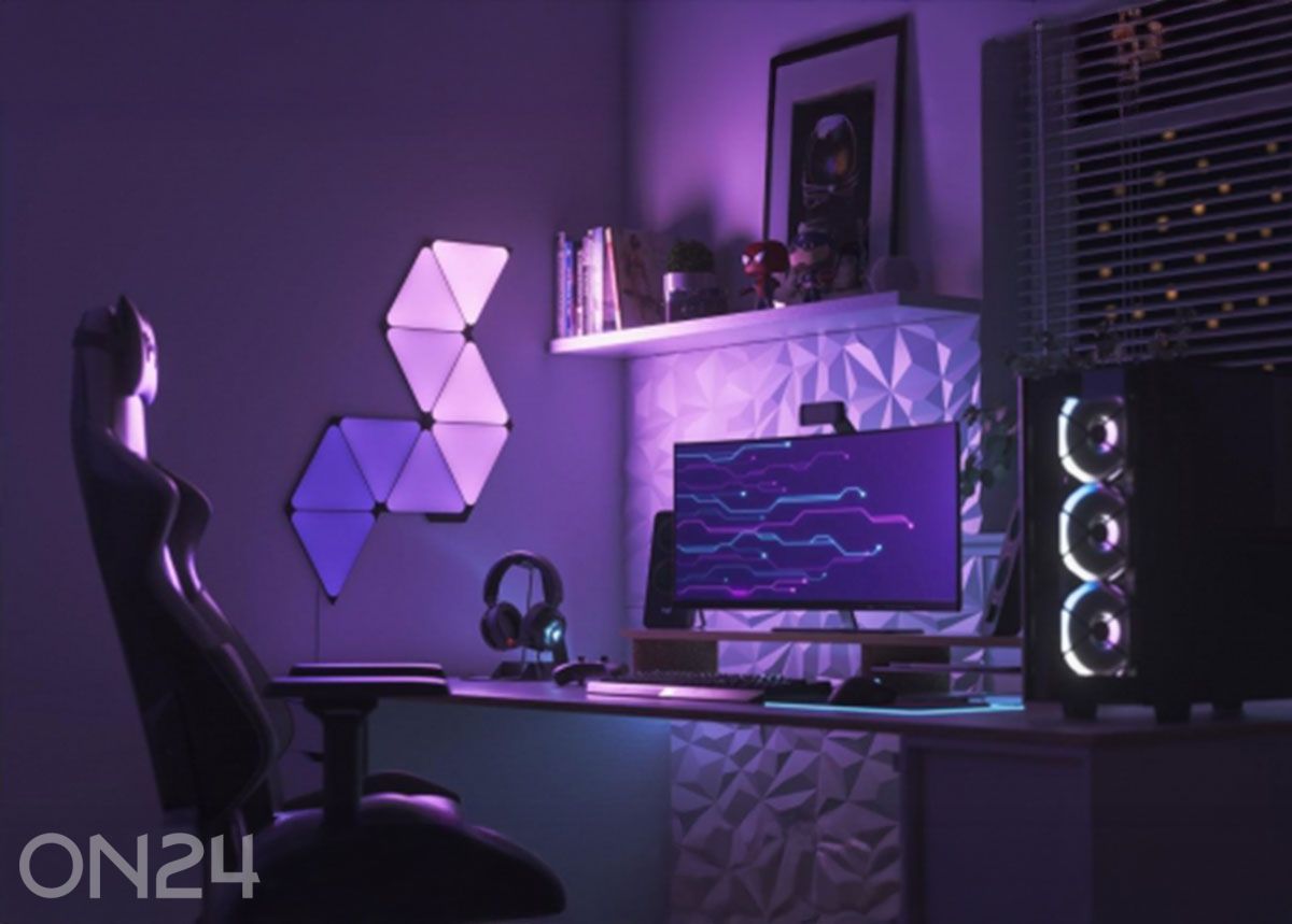 Nanoleaf Shapes Black Triangles stardikomplekt (9 paneeli), must suurendatud