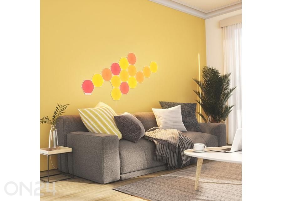 Nanoleaf Shapes Hexagons stardikomplekt (15 paneeli) suurendatud