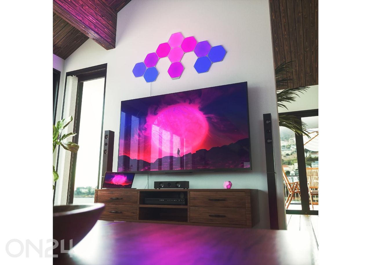 Nanoleaf Shapes Hexagons stardikomplekt (15 paneeli) suurendatud