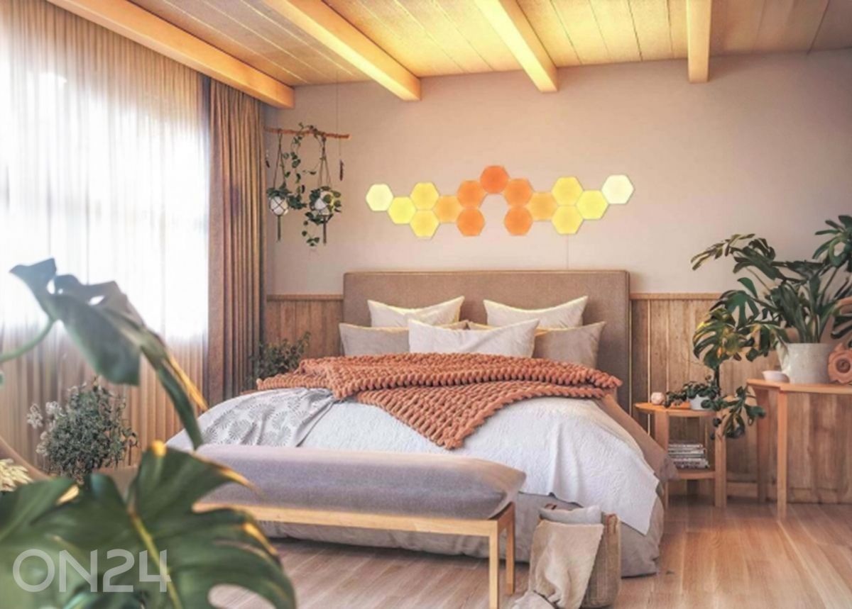 Nanoleaf Shapes Hexagons stardikomplekt (15 paneeli) suurendatud