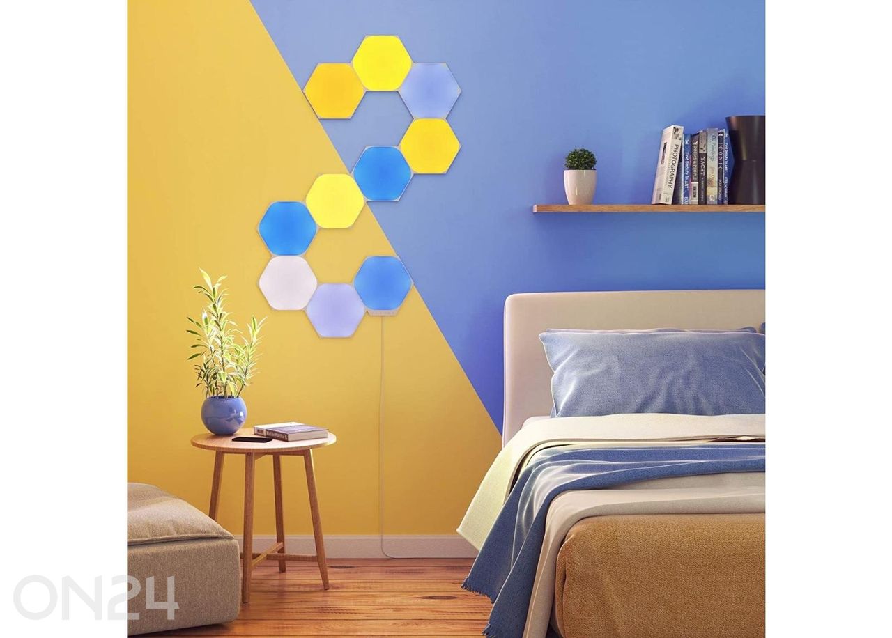 Nanoleaf Shapes Hexagons stardikomplekt (9 paneeli) suurendatud