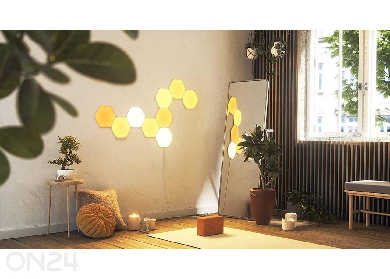 Nanoleaf Shapes Hexagons stardikomplekt (9 paneeli) suurendatud