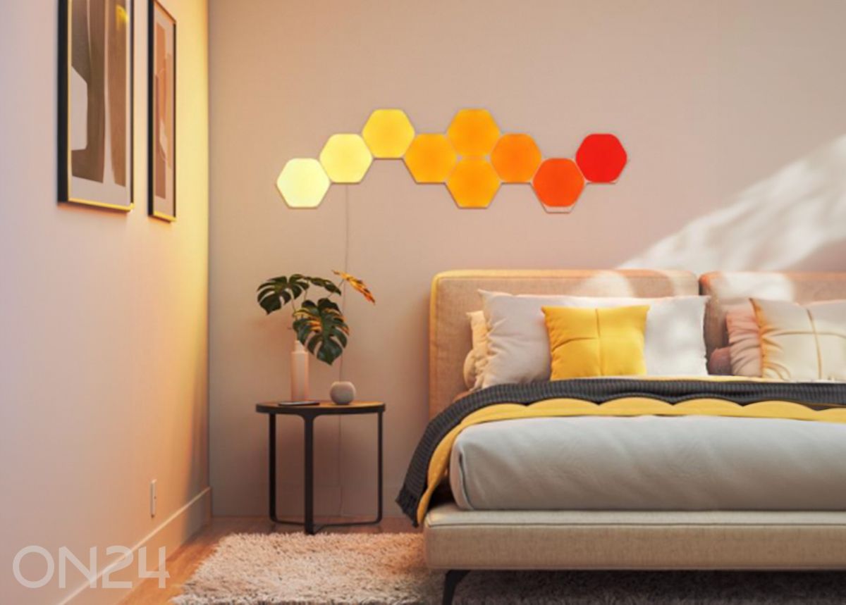 Nanoleaf Shapes Hexagons stardikomplekt (9 paneeli) suurendatud