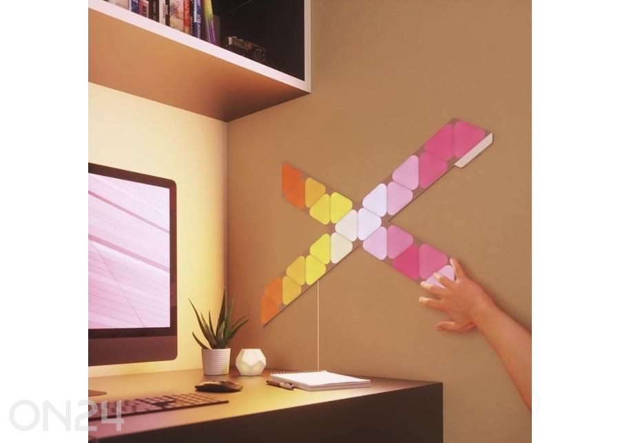 Nanoleaf Shapes Mini Triangles laienduskomplekt (10 paneeli) suurendatud