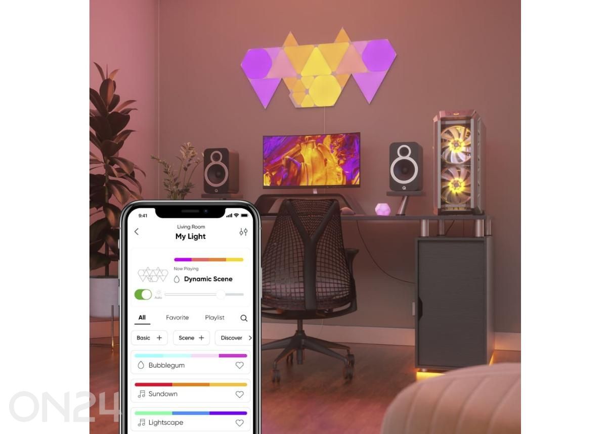 Nanoleaf Shapes Triangles stardikomplekt (15 paneeli) suurendatud