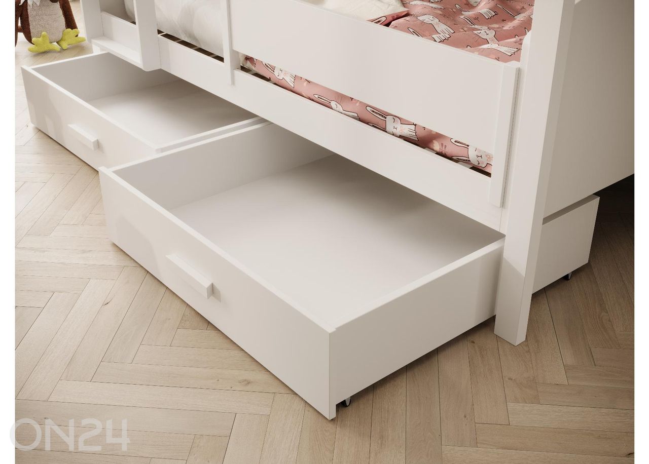 Narivoodi komplekt Jori madratsite ja turvapiirdega 90x200 cm suurendatud